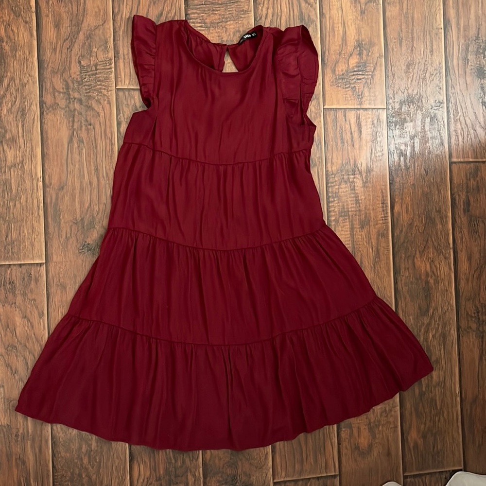 Burgundy flowy dress